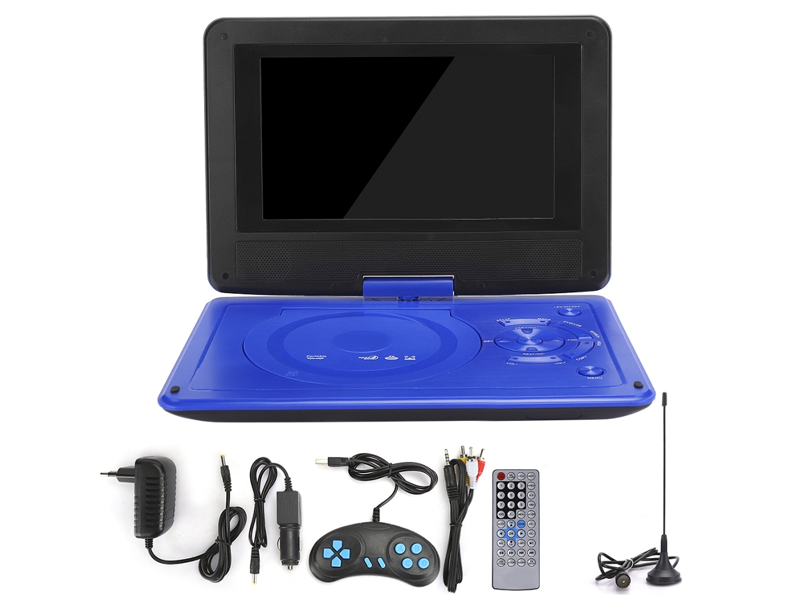 Reproductor de DVD portátil con pantalla giratoria y alta definición