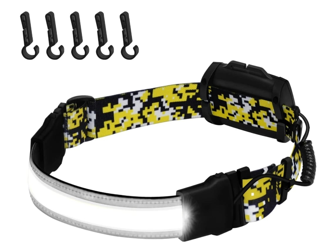Linterna frontal LED recargable Yunzii Csy 599, haz amplio, iluminación COB, resistencia al agua IPX5 de 210 lúmenes, 3 modos de luz, color negro