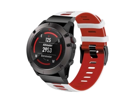 Correa Pioneer para Garmin Instinct 2 Camo Edition Blanco y Rojo