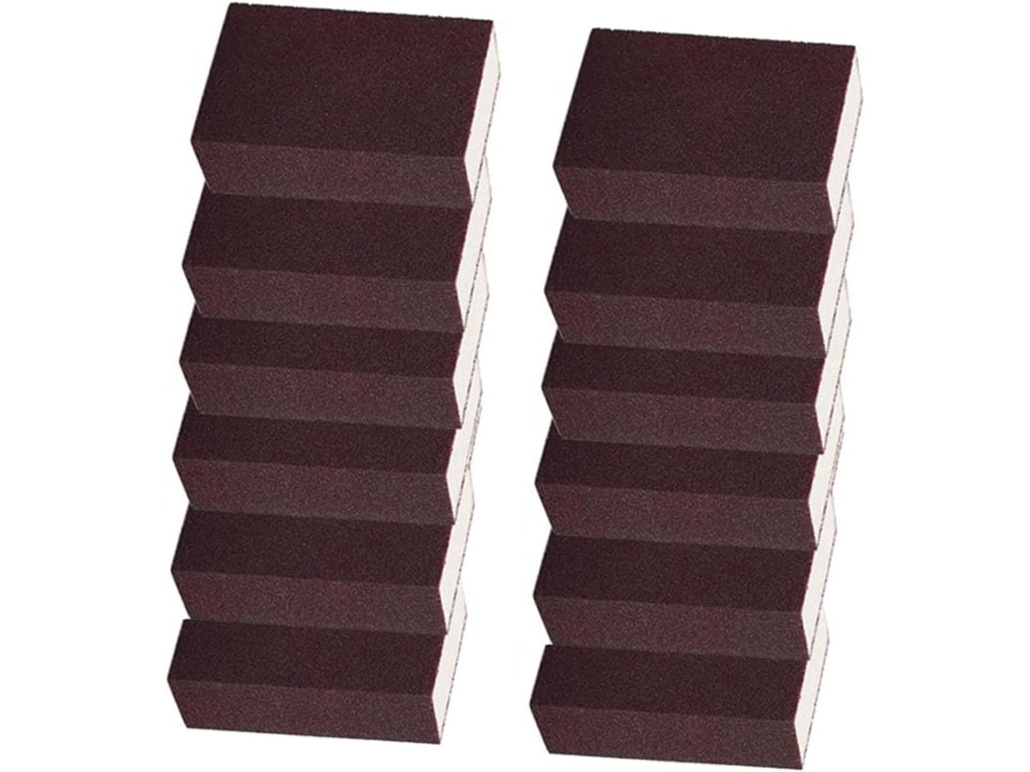 12 Esponjas De Limpieza Y Lijado De Acero Inoxidable De 10x7x2.5 Cm Para Cocina