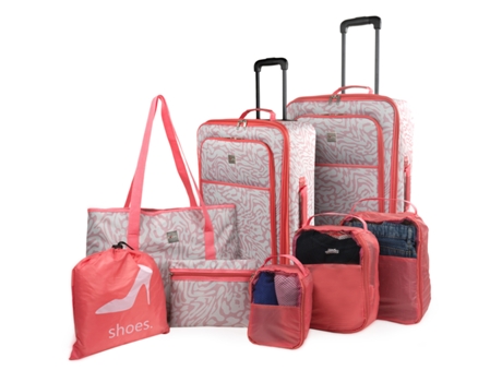 Juego De Maletas Semi-Rígidas Eva ITACA Solite beige-coral (39,5X67x23 Cm - 54,5L)