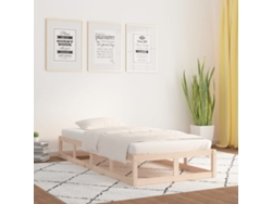 Estructura De Cama De Madera Maciza 90x200 Cm