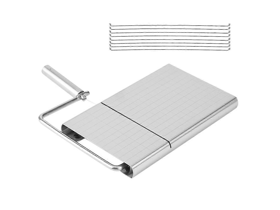Cortador de queso de acero inoxidable con 8 cuchillas, compatible con queso en bloque; tabla de cortar para queso y mantequilla. Rosewell