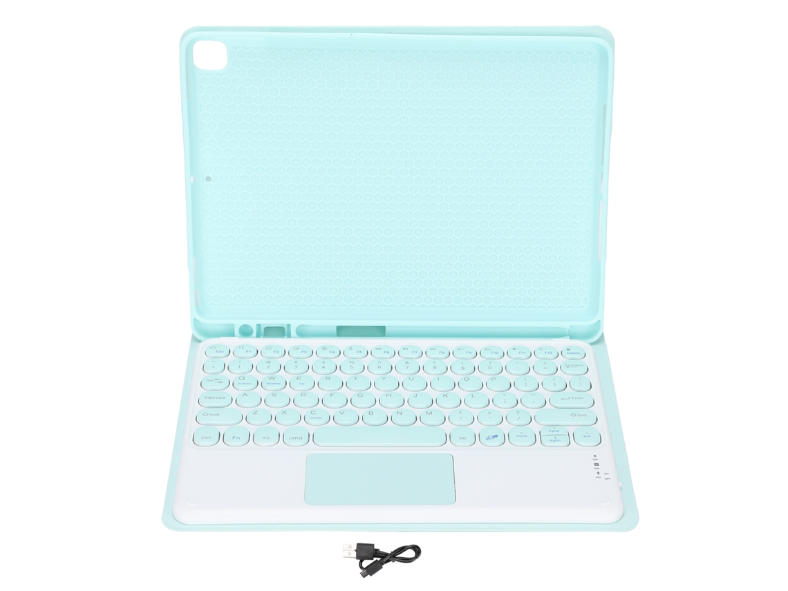 Funda Con Teclado Inalámbrico Y Cubierta De Silicona Para Ipad Ios Air 10.5/pro 10.5 De 10 Pulgadas, Color Verde.