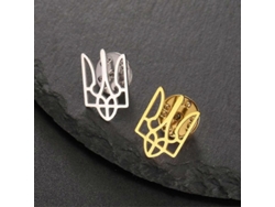 Broche Con Forma De Tridente "ucrania En El Corazón", Insignia Metálica, Aleación De Aluminio, 1,5 X 2,2 Cm, Símbolo De La Paz.