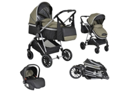 Carrito de bebé trío convertible KALI hasta 22 kg con silla de coche MULTI i-size 40-87 cm de MONI Olive green