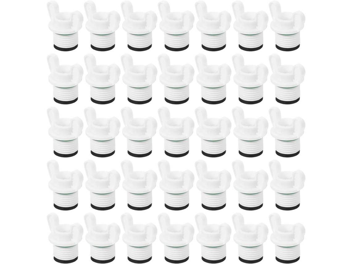 Tapones Roscados De Plástico Blanco, Paquete De 60 Tapas De Extremo Para