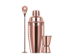 Juego De Coctelera Boston Profesional De Acero Inoxidable De 750 Ml Oro Rosa Gertiz