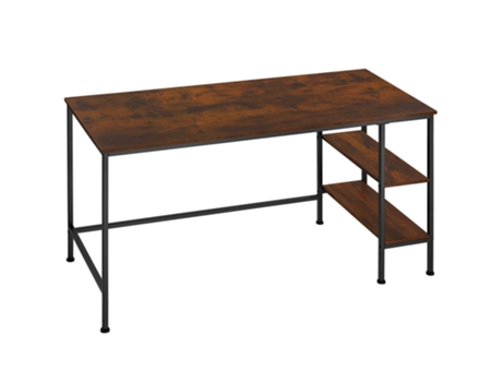 Mesa De Oficina Donegal TECTAKE (Madera Industrial Oscura - Madera Mdf - 60 X 140 X 76,5 cm)