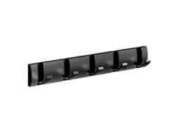 Gancho invisible grueso, 5 ganchos, 40 cm, negro, para montaje en pared.
