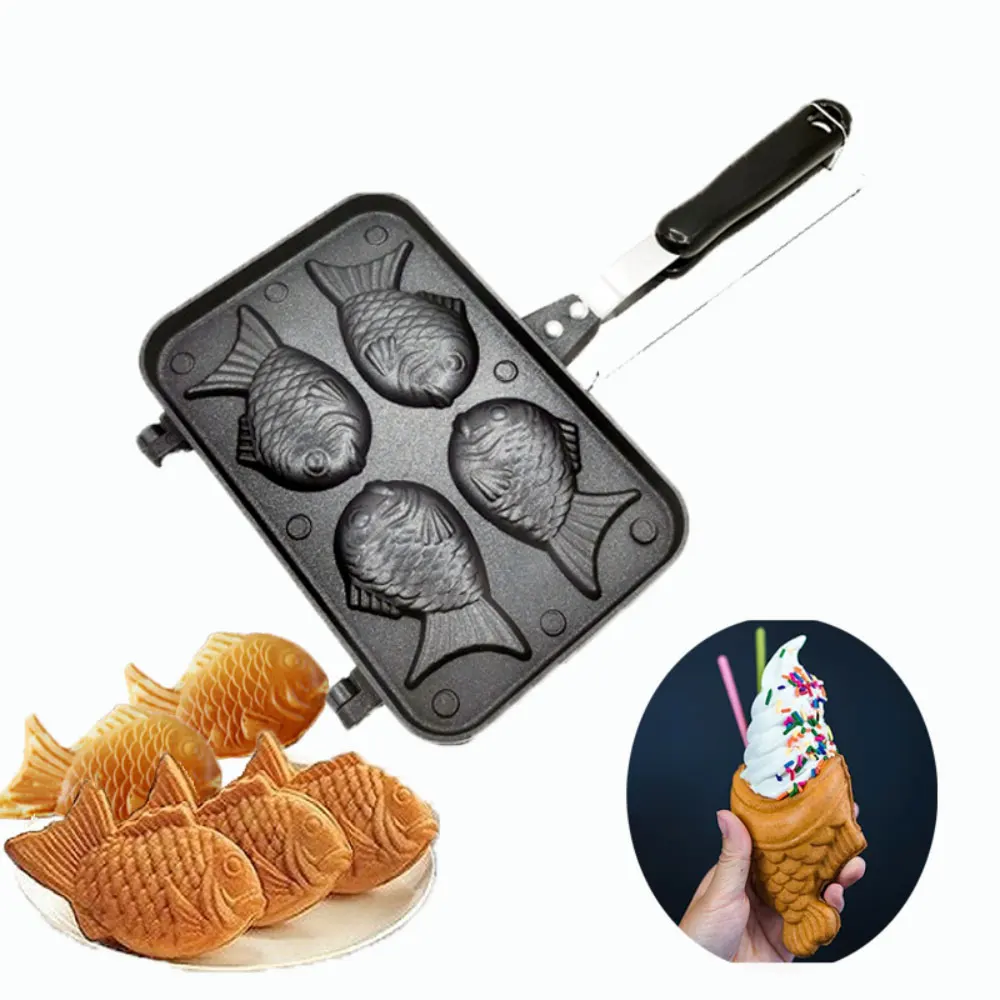 (4 Moldes) Molde Para Pastel De Gofre Japonés Con Forma De Pez, Molde Para Panqueques De Sartén Taiyaki