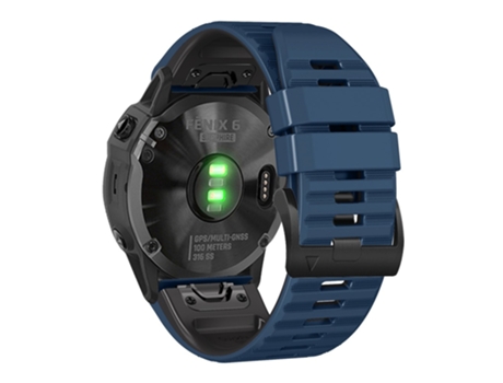 Correa de Silicona rayas horizontales ajustable para Garmin Tactix Delta/Enduro - azul medianoche/negro