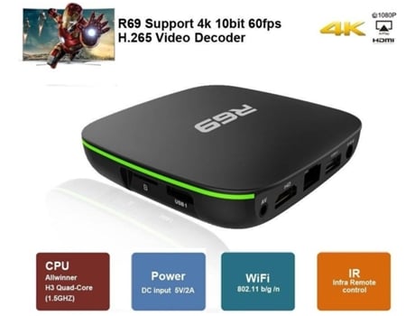 Box Smart TV YDCY R690111 (Android - 1 GB RAM - Negro)