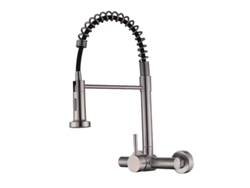 Grifo de cocina de madera de arce, fabricado en acero inoxidable 304, con diseño plisado. Mdug
