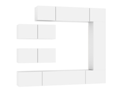 Conjunto de mueble para TV de 7 piezas, madera procesada, blanco, MAISON EXCLUSIVE