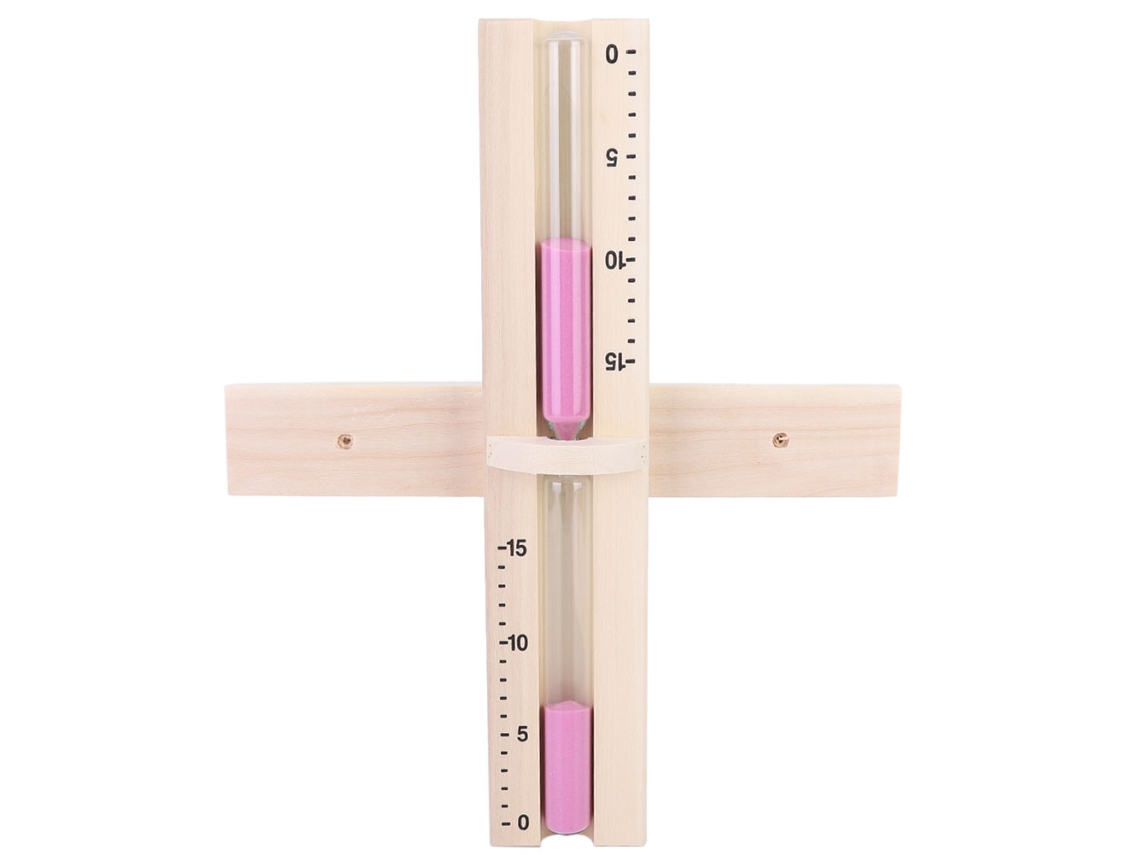 Reloj De Arena De 15 Minutos Para Sauna, De Pared, De Madera, Vidrio, Arena Rosa.