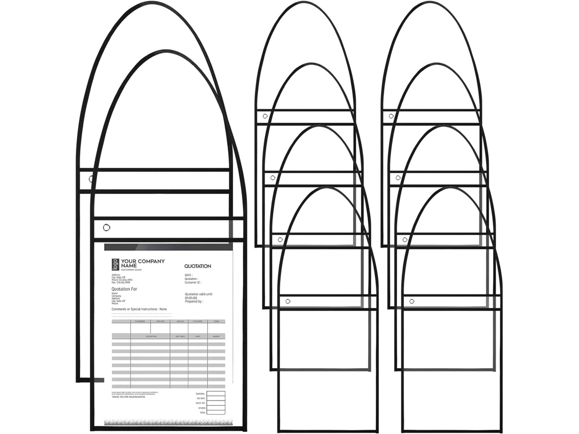 Paquete de 30 carpetas de pizarra blanca de PVC transparente, reutilizables y para colgar documentos. SFUSHOS
