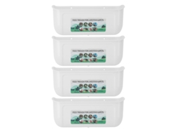 Comedero grande para pollos de 4 piezas con clips colgantes, comederos de cerca para cabras, patos, gansos y ganado, contenedor de alimentación, cubo de agua.