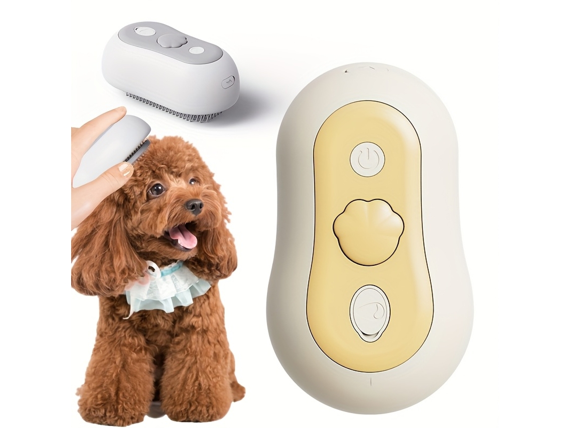 Cepillo de vapor tres en uno para mascotas, estructura de acero inoxidable con bolas de goma para masaje, limpieza profunda, uso doméstico STELASPLEN