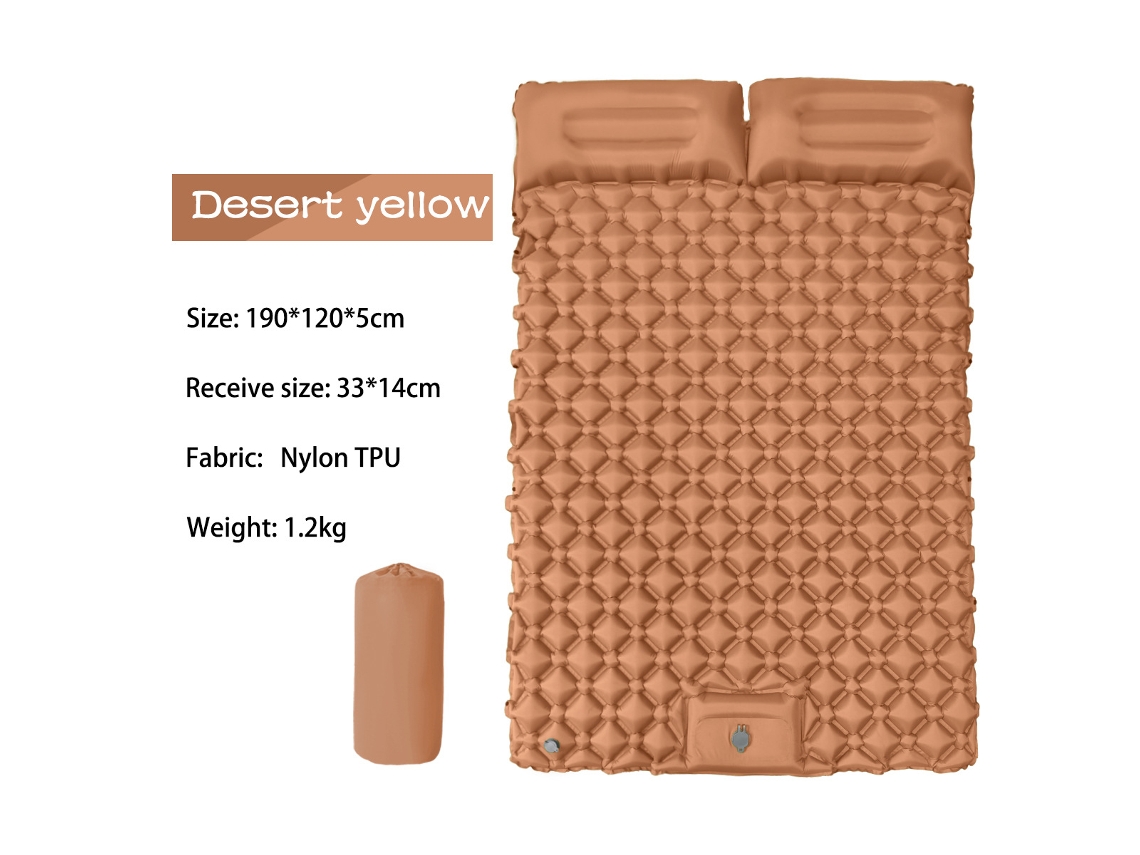 Colchoneta de camping Digitallab ultraligera, inflable con pedal, 190 x 120 cm, Lt09 (amarillo desierto)