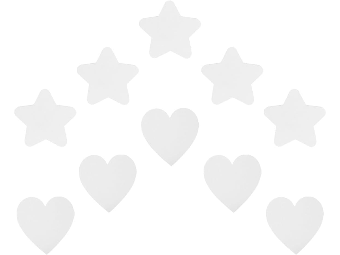 10 Lienzos De Algodón Tensados – Formas De Estrella Y Corazón 15x15 Cm – Paneles En Blanco Para Pintar