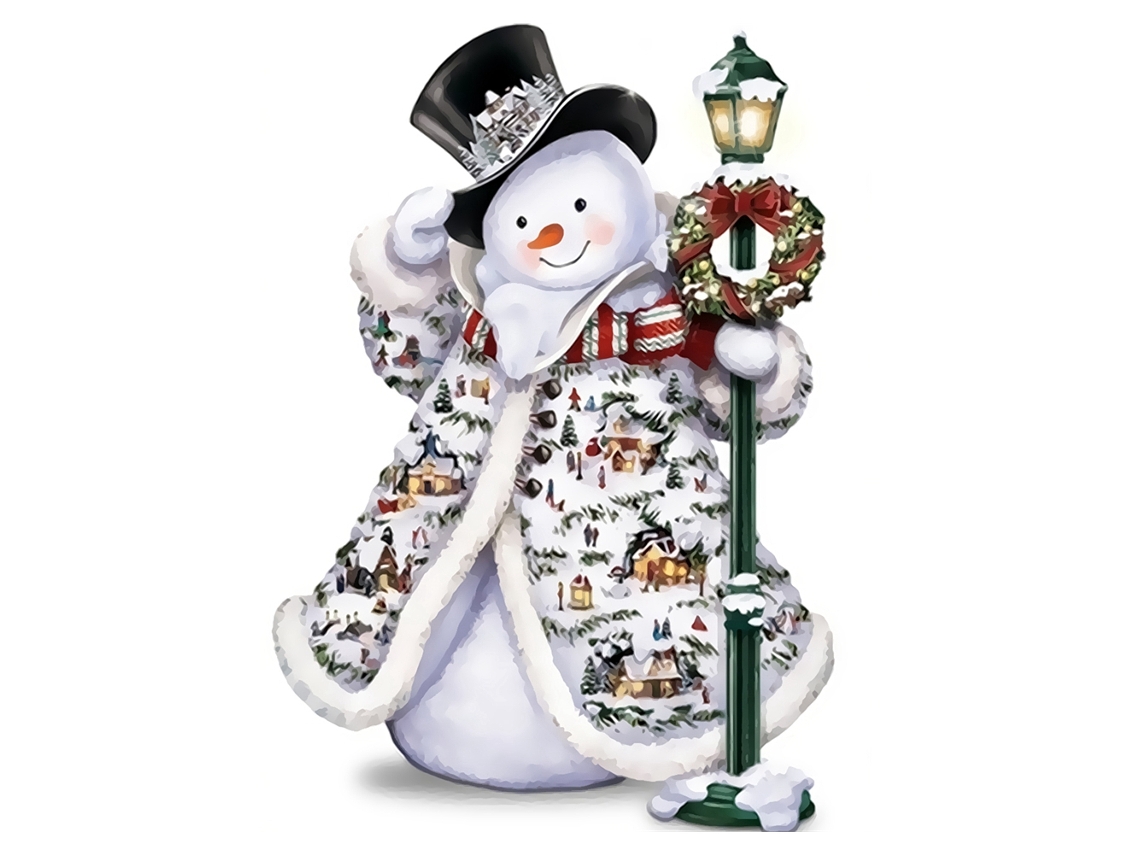 Pintura digital DIY de Papá Noel, muñeco de nieve y gato GX1850