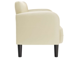 Sofá Loveseat Color Crema 110 Cm Cuero Sintética