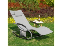 Tumbona SOBUY con Almohada (Gris - Teslin - 158x62x86 cm)