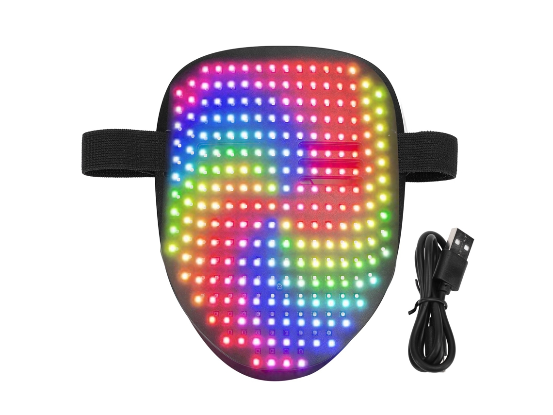 Mascarilla Led Transformable Con Luces, 25 Imágenes Estáticas Y 25 Dinámicas, Recargable.