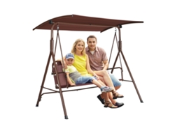 VEVOR silla de 3 personas columpio de Patio con dosel regulable marrón