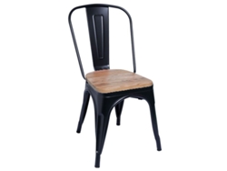 DUDECOR Silla Leeds De Madera Natural Negro Mate