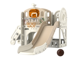 Estructura de juego infantil, tobogán 7 en 1, zona de juegos interior con espacio de almacenamiento y túnel para gatear, 186 x 153 x 111 cm Mc Star