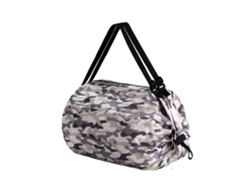 Bolsa de compras plegable, diseño plegable, gran capacidad, tela Oxford, muy utilizada, reutilizable, camuflaje gris. GOKOCO
