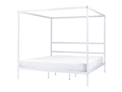 Cama con dosel BELIANI Lestards de Acero Blanco 188x209x189
