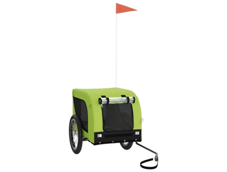 Remolque Bicicleta Para Perros Hierro Tela Oxford Verde Negro VIDAXL