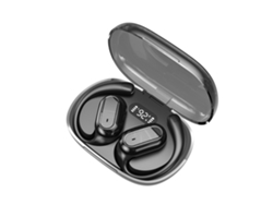 Auriculares inalámbricos Bluetooth 5.3 con control táctil, micrófono integrado, indicador LED de batería, resistentes al agua IP7, color negro
