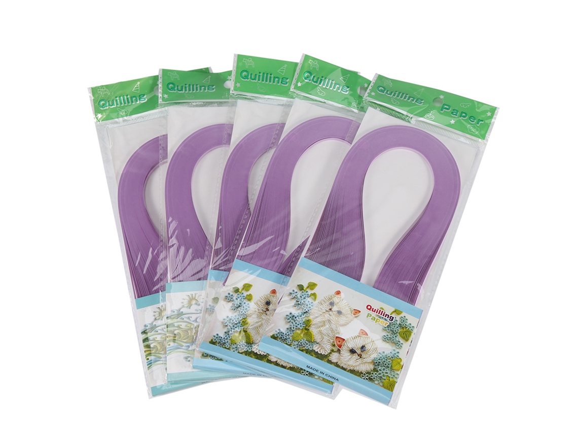 600 Tiras De Papel Para Quilling De 3 Mm, Manualidades, Color Violeta Puro.