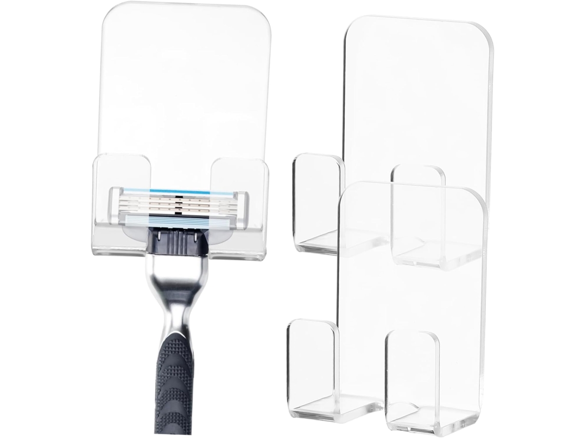 Organizador de baño transparente de 3 piezas con soporte de pared para sábanas, afeitado y albornoz, Gokoco