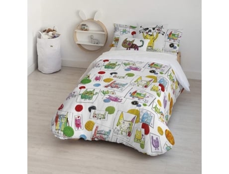 Funda Nórdica con Botones BELUM (220 x 220 cm - Algodón Orgánico - Multicolor)
