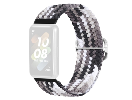 Correa de tela tejida hebilla trenzada para Huawei Band 7 - negro colorido