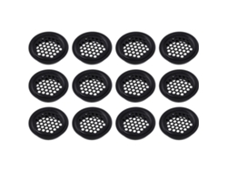 20 Tapa De Ventilación Plana Redonda De Acero Inoxidable Para Muebles Gabinetes Refrigeradores Armarios 4.3x4.3cm Negro