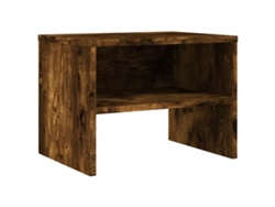 Mesita de noche con estante 40 x 30 x 30 cm Madera industrializada Marrón Dec033552