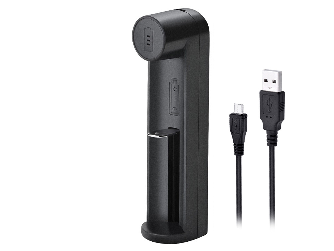 Cargador de batería 18650 con 1 ranura, recargable por USB, carga rápida universal para baterías de 14500 a 18500. Aeuzwr