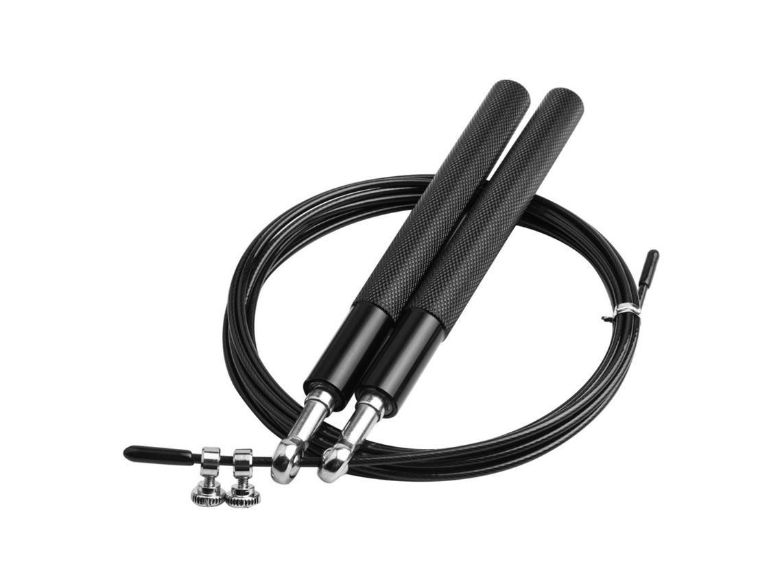 Cuerda Para Saltar Con Cable De Acero Y Mango De Aluminio Para Entrenamiento Físico, Gimnasio, Uso Doméstico, Color Negro.