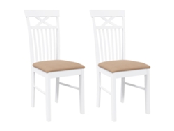 Juego de 2 sillas de comedor Vidaxl de caucho blanco