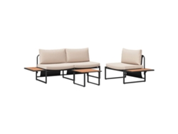 Maison Exclusive - Conjunto De Comedor De Jardín 3 Pcs Taupé Acero