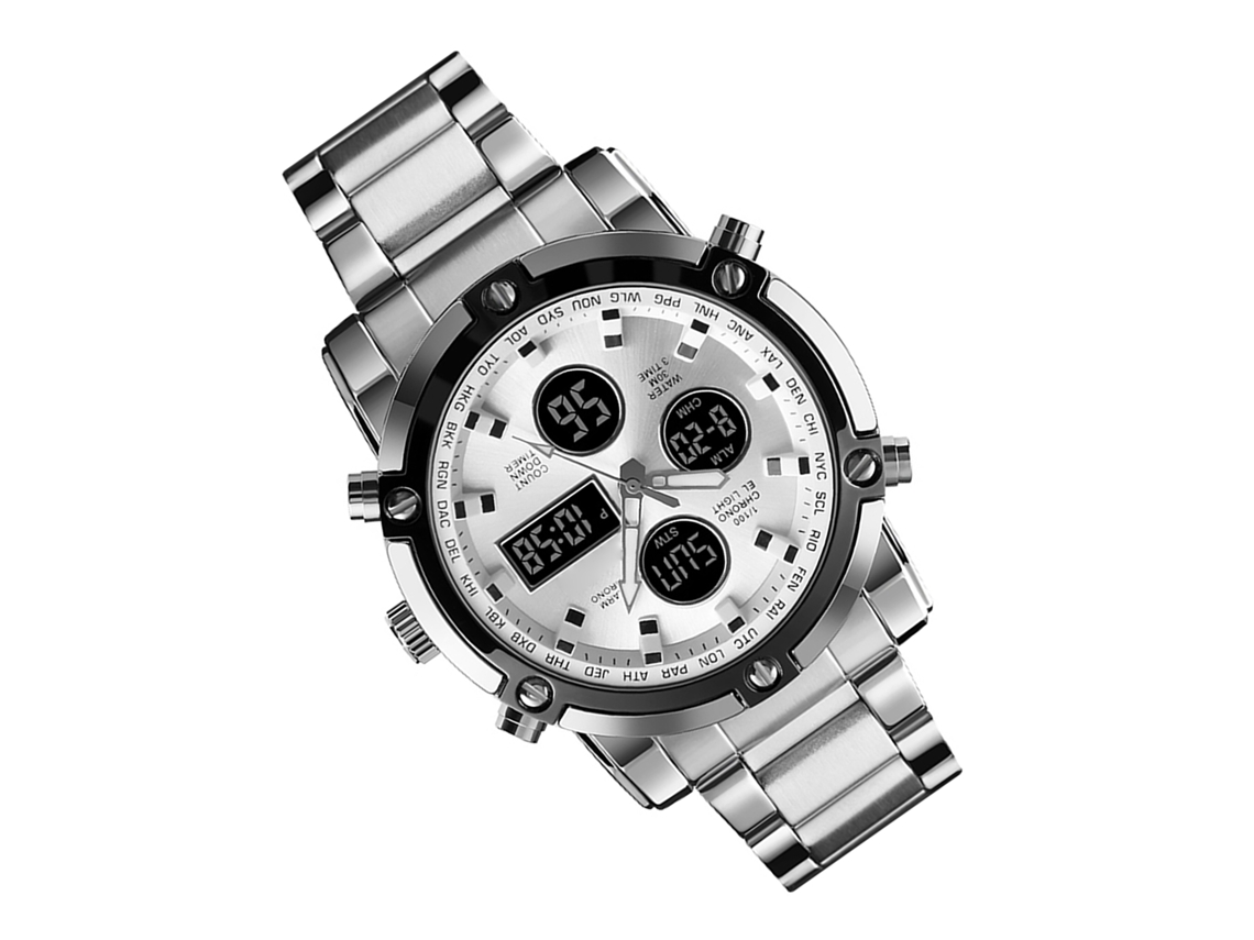 Reloj Hombre Skemi 1389 Cuarzo Deportivo Fashion Acero Inoxidable Resistente Al Agua