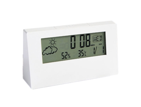 ELKUAIE Despertador electrónico, pantalla meteorológica, despertador pequeño para niños y estudiantes.