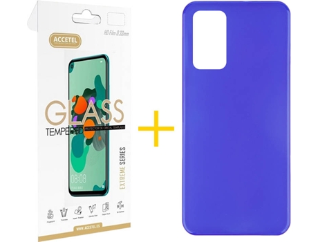 Kit Funda + Protector de Pantalla Huawei P40 ACCETEL Cristal Templado 6458 Azul