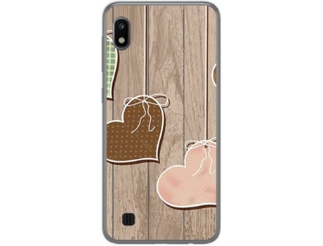 Carcasa Samsung Galaxy A10 TUMUNDOSMARTPHONE Corazones Madera Multicolor